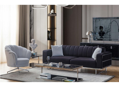 Seating Set Modern Textile Couches Designer Three Seater Upholstery Armchair