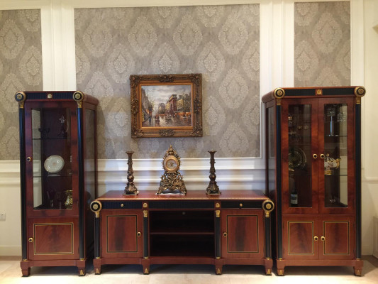 Design Wall unit Sideboard 2x Wardrobe TV cabinet Lowboard Sideboard 3 pcs.