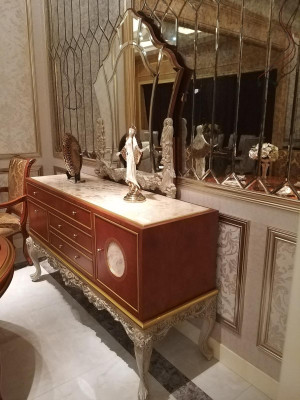 Buffet Sideboard Chest of drawers with Mirror Real Wood Baroque Rococo new 2-piece. Chests of drawers