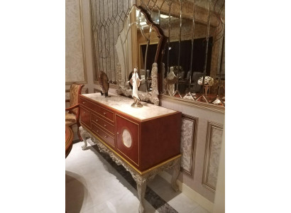Buffet Sideboard Chest of drawers with Mirror Real Wood Baroque Rococo new 2-piece. Chests of drawers