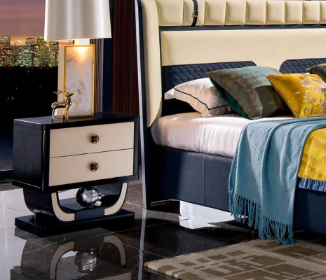 Luxury Bedroom Double bed Bed 180x200 Leather Italian Furniture