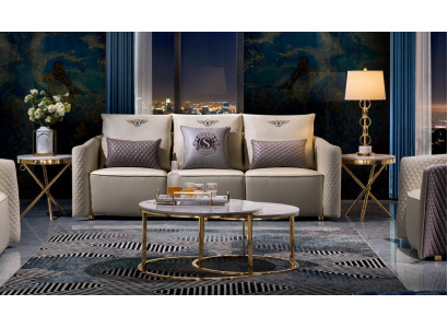Side Couch Table Round Tables Round Sofa Metal Glass Luxury Designer