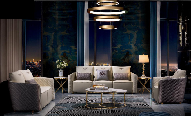 Side Couch Table Round Tables Round Sofa Metal Glass Luxury Designer