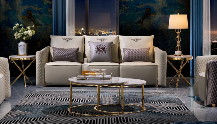 Side Couch Table Round Tables Round Sofa Metal Glass Luxury Designer
