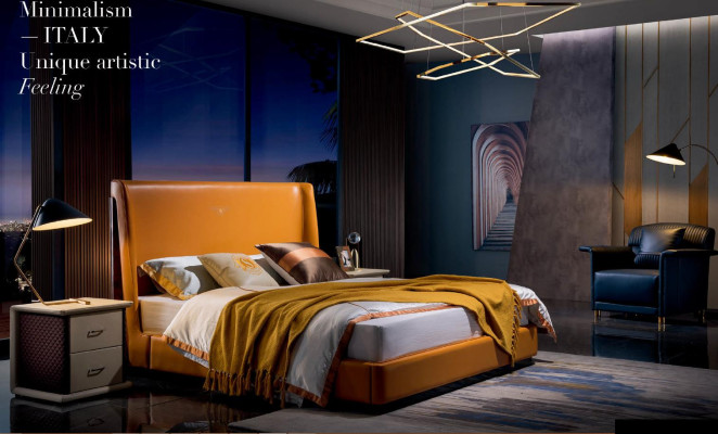 Wood Bed Beds Bedroom Hotel 180x200 Style Solid Furniture Orange