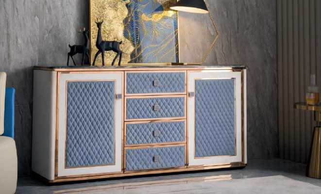 Chest of drawers Modern sideboards 4 drawers 2 doors tall cabinet