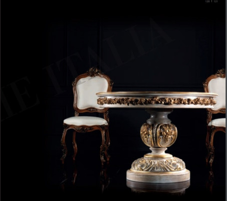 Dining table Tables Round Furniture Dining table Luxury Round Table Solid Wood Italy Baroque