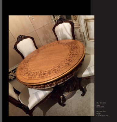 Dining table Tables Round Furniture Dining table Luxury Round Table Solid Wood Italy Baroque