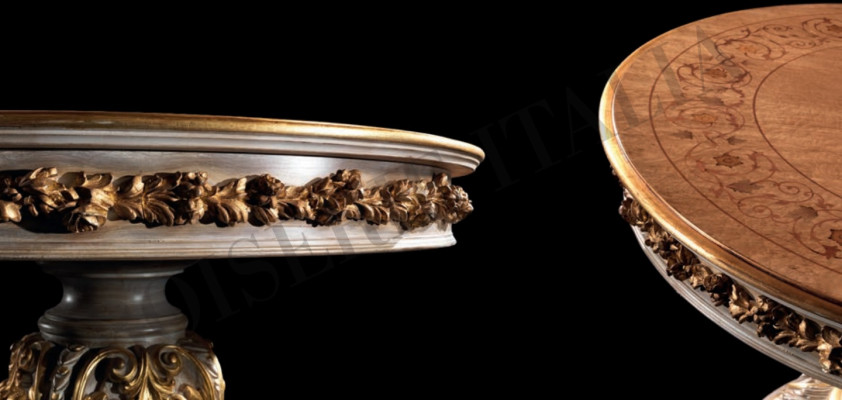 Dining table Tables Round Furniture Dining table Luxury Round Table Solid Wood Italy Baroque