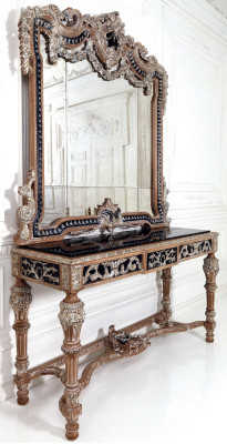 Classic r Mirror Dressing table Console Table Brown Wood Bedroom Furniture new