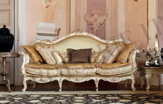 Sofa Upholstery Wood Sofas Couch Baroque Rococo Luxury Italy Three Seater Furniture new