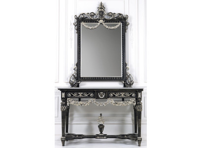 Classic r Mirror Dressing table Console Table White Wood Bedroom Furniture 2pcs