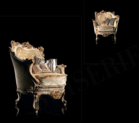 Luxurious carved armchair in classic style for the living room