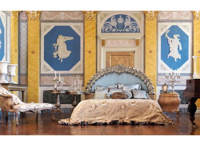 Bed Headboard Hotel Bed Wood Silver Classic Italian Furniture Real wood new