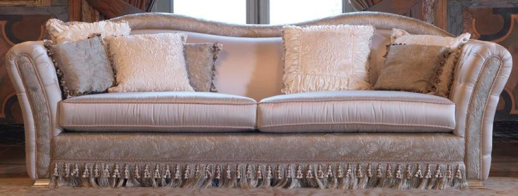 Chesterfield Classic r three-seater sofa Living landscape textile sofa 3 Seat new