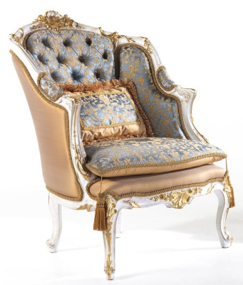 Armchair Library Reading Chair Wing Chair Sofa Upholstery Italian Furniture Luxury
