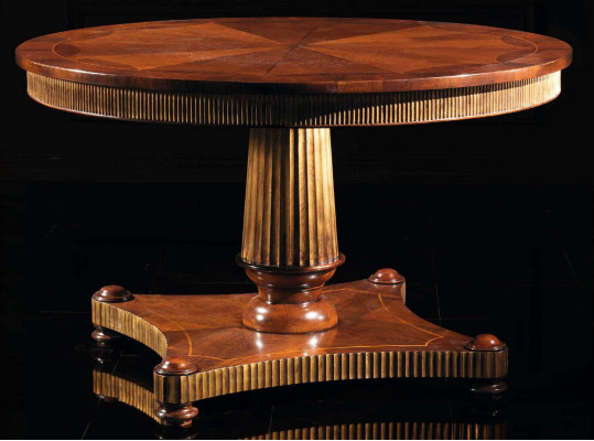 Round Dining table Table Real wood Tables Dining room Furniture Classic Dining tables Wood