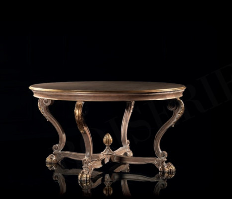 Dining table Round Living room Tables Wood Royal Baroque Italian Furniture Baroque