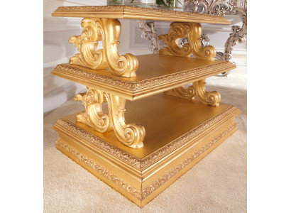 Side table Real wood Baroque Rococo Coffee table Side tables Classic Furniture