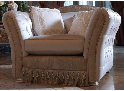Luxury Armchair Upholstery Throne Real wood Italian Furniture Single Seater Sofa Couch new