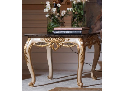 Luxurious square side table with carved legs