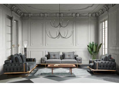 Chesterfield Gray Loft Furniture Sofa set Couch Sofa Set 331 Seat