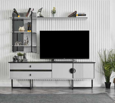 Wall unit TV cabinet tv stand low sideboard + White Coffee table Wood