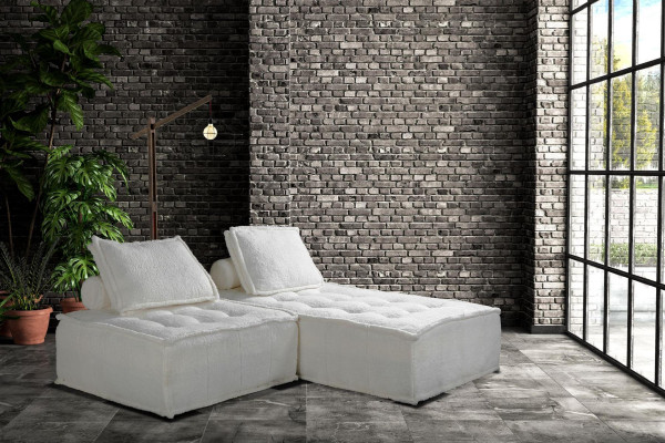 Corner sofa L-shape Luxury Living room Furniture Sofa Modern Design Fabric White