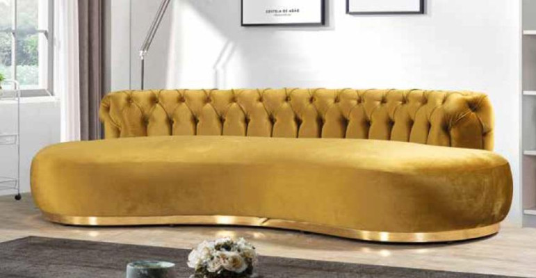 Living room Sofa Chesterfield Modern Wood Textile Metal Four-seater chesterfield