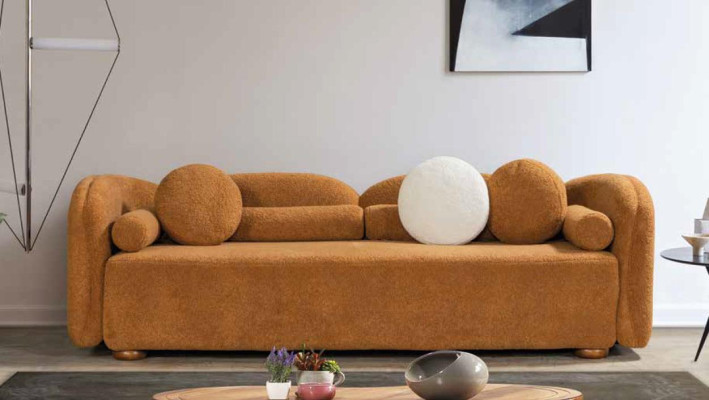 Sofa Seat Three Seater Sofa 3 Seater Sofa Living room Orange Modern new