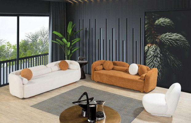 Sofa Seat Three Seater Sofa 3 Seater Sofa Living room Orange Modern new