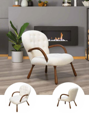 White Armchair Television Chair Single Seat Furniture Lounge Club Chairs