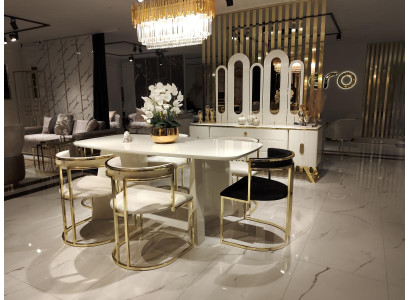 Elegant luxury for your home White Dining table with six chairs