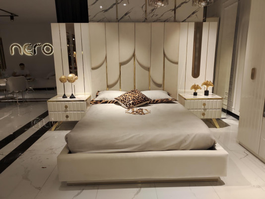 Design and coziness combine in a luxurious white double bed for your bedroom