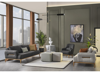 Sofa set 431 Seat 2x Stool Sofa Set 5-piece luxury living room living