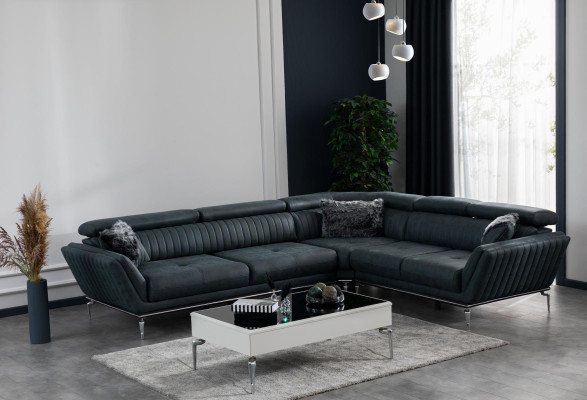 Living room Set Corner sofa L-shape Coffee table Modern Upholstery 2-piece Furniture