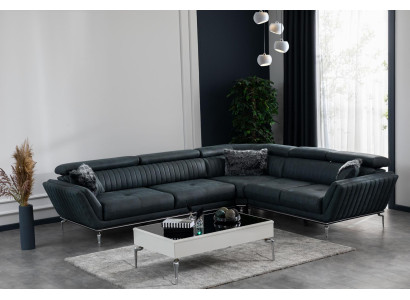Living room Set Corner sofa L-shape Coffee table Modern Upholstery 2-piece Furniture
