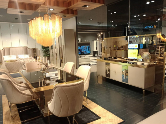 Dining room SetTable 4x Chairs Sideboard with Mirror Suite Furniture 8pcs.