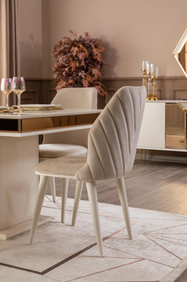 Dining room Chairs Upholstery Textile Design Modern Beige Luxury Recliner Chair