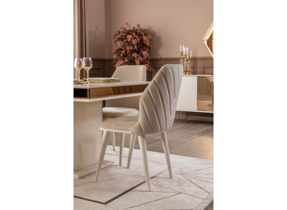 Dining room Chairs Upholstery Textile Design Modern Beige Luxury Recliner Chair
