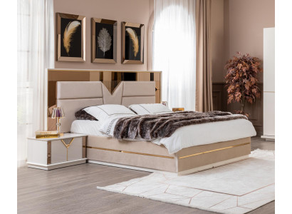 Bedside table Bedroom Luxury Furniture Wood Beige Style Modern Bedside tables