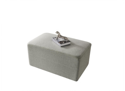 Stool Textile Living room Luxury Modern Tables gray Wood Textile footstool