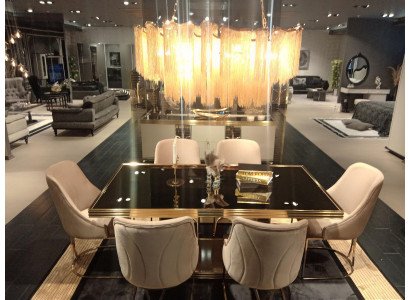 Dining room Suite Table 6x Chairs 8pcs. Style Modern New Luxury