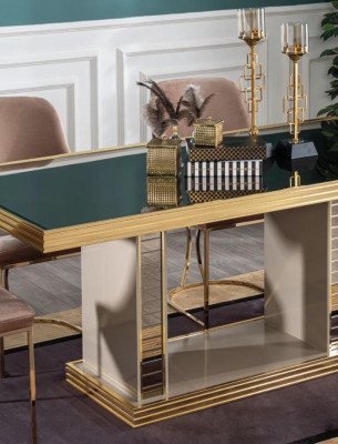 Dining room Suite Table 6x Chairs 8pcs. Style Modern New Luxury