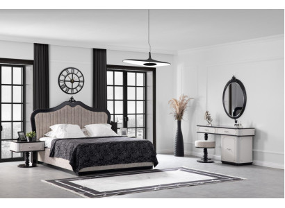 Bedroom Set Bed 2x Bedside table Chest of drawers with Mirror 5tlg Modern