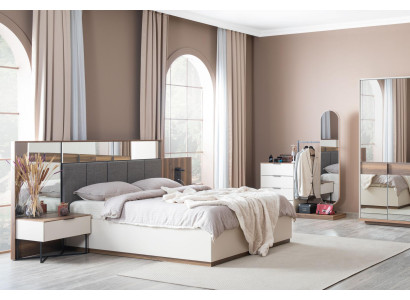 Set Bed 2x Bedside tables 4 pieces. Complete's Bedroom Luxury new Furniture