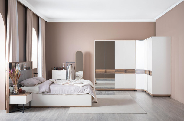 Set Bed 2x Bedside tables 4 pieces. Complete's Bedroom Luxury new Furniture