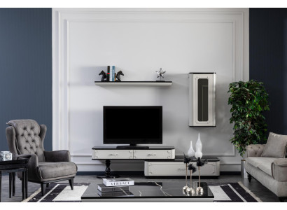 Living room furniture Set Designer Armchair Wall unit Furnishings new White