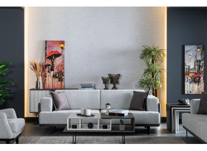Living room Sofa 3 Seater Coffee table Textile Design Modern 2-piece Furniture new