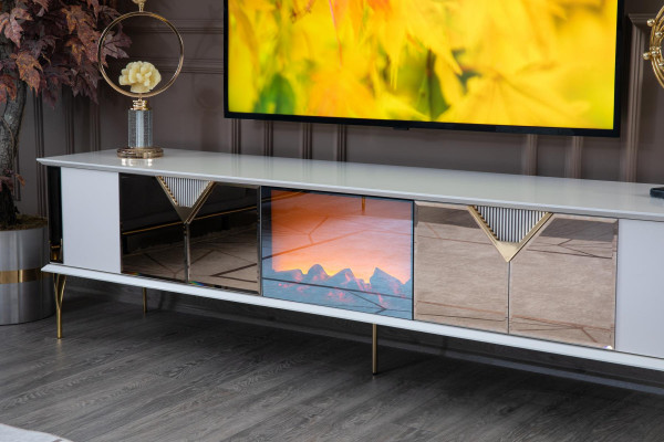 Living room Furniture Wall unit TV Lowboard Wall shelf Wood White new Modern
